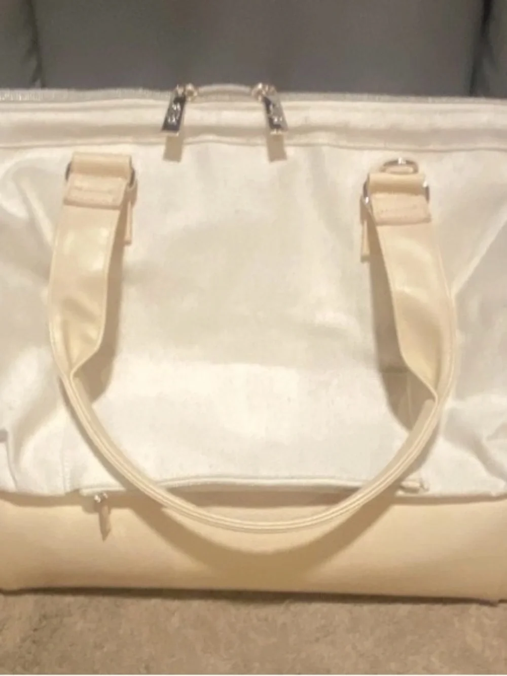 BEIS Cream and Pale Yellow Two-Tone Tote
